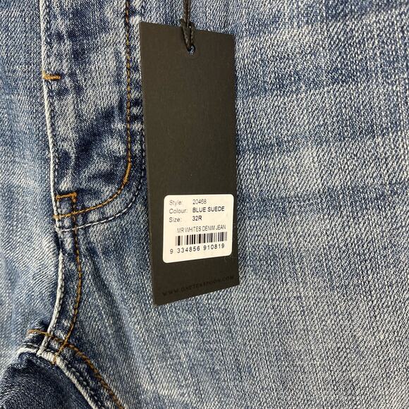 One Teaspoon Mr Whites Denim Jeans Blue Suede Men's 32R NWT Crop - Picture 6 of 8